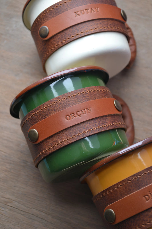 DERİLENMİŞ EMAYE KUPA