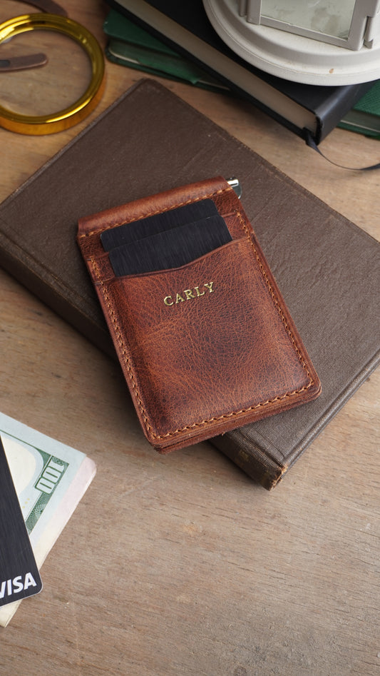 AKHAL KLİPSLİ DERİ KARTLIK